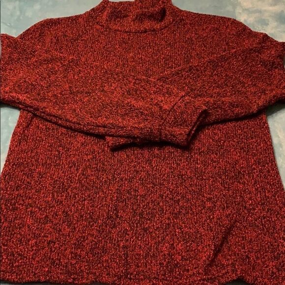 Another Reason Red & black mock turtleneck sweater size large - Picture 2 of 6